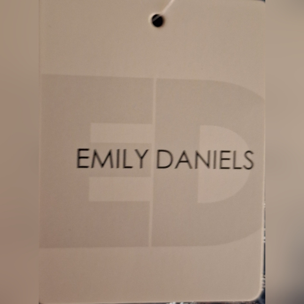 EMILY DANIELS Blue Denim Color Midi Dress with Lacy Silver Overlay - Picture 7 of 10